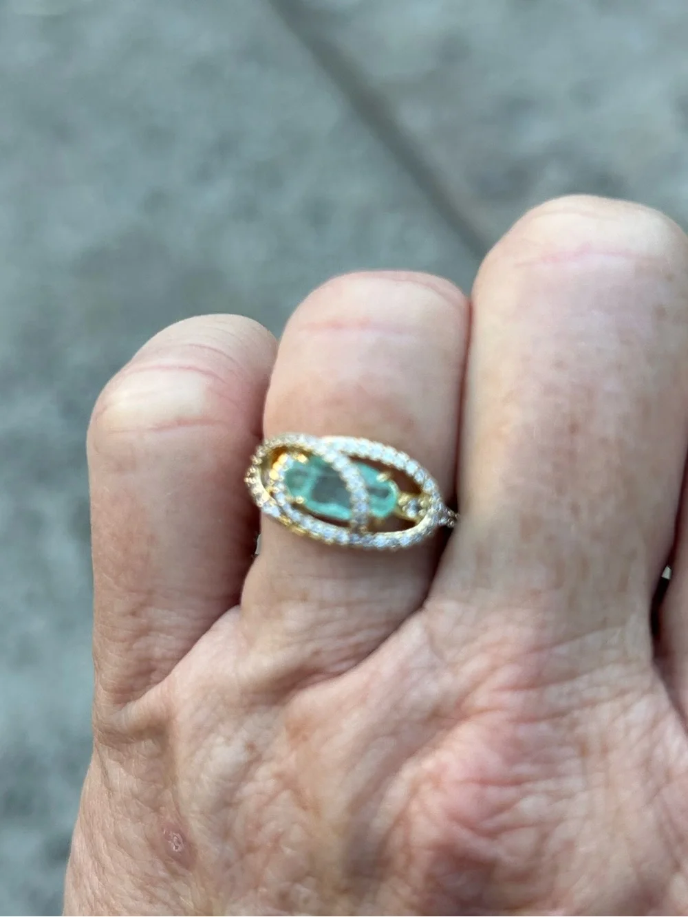Wrapped then Unwrapped Aquamarine Ring - Picture 2 of 5